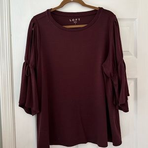 Loft split sleeve knit top size large sweater / top